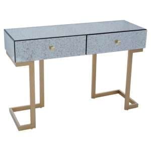 Keseni Mirrored Chest Of 6 Drawers With Brass Base In Silver - UK