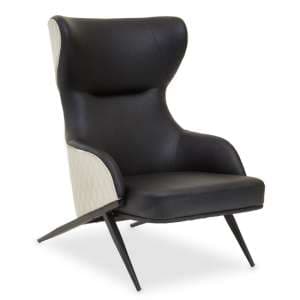 Kievy Faux Leather Upholstered Armchair In Black - UK