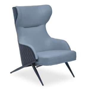 Kievy Faux Leather Upholstered Armchair In Grey - UK