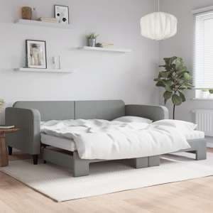 Kigali Fabric Daybed With Guest Bed In Light Grey - UK