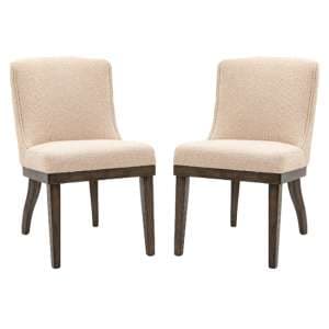 Kigali Taupe Polyester Fabric Dining Chairs In Pair - UK