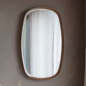 Kinder Bevelled Wall Mirror In Walnut Solid Wood Frame - UK