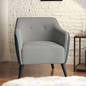 Kinder Chenille Fabric Bedroom Chair In Grey With Wooden Feets - UK
