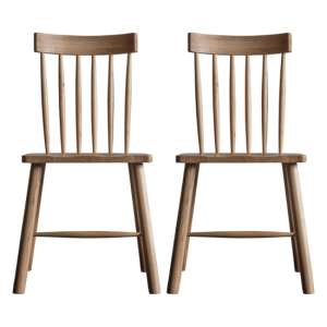 Kinghamia Oak Wooden Dining Chairs In A Pair