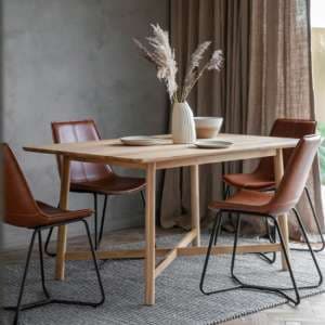 Kinghamia Rectangular Wooden Dining Table In Oak - UK