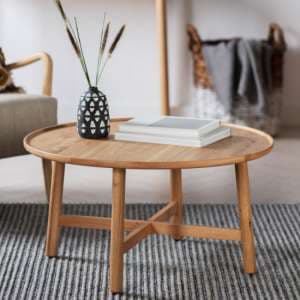 Kinghamia Round Wooden Coffee Table In Oak - UK