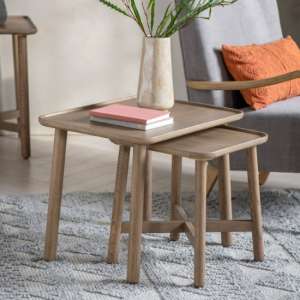 Kinghamia Wooden Nest Of 2 Tables In Grey