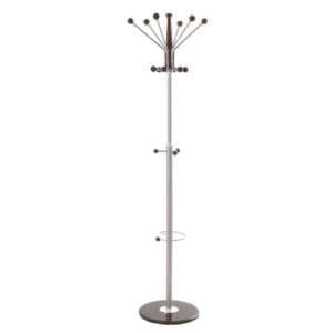Kobe Metal Coat Stand With Umbrella Holder In Chrome And Brown