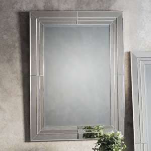 Kokomo Rectangular Bevelled Wall Mirror In Silver - UK