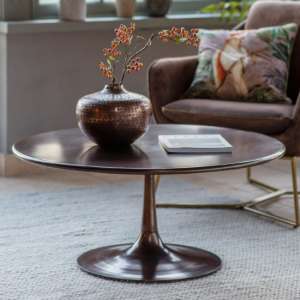 Konitz Round Metal Coffee Table In Copper