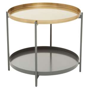 Koura Metal Coffee Table In Gold And Grey