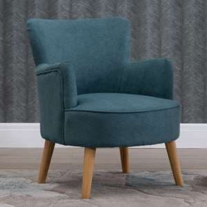Krabi Fabric Bedroom Chair In Teal With Solid Wood Legs - UK