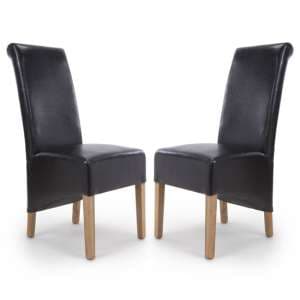 Kyoto Black Bonded Leather Dining Chair In A Pair - UK
