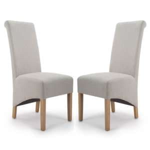 Kyoto Cappuccino Herringbone Plain Dining Chair In A Pair - UK