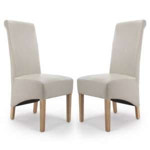 Kyoto Ivory Bonded Leather Dining Chair In A Pair