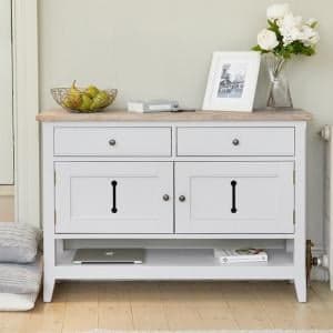 Krista Wooden Small Sideboard Or Console Table In Grey