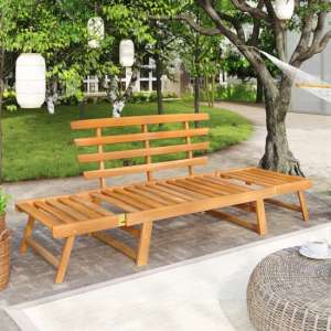 Kyra Wooden 2 In 1 Garden Seating Bench In Natural - UK