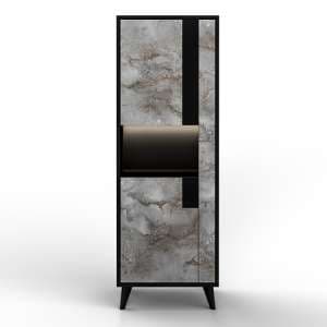 Laax Display Cabinet Right Hand In Matt Black Oxide With LED - UK