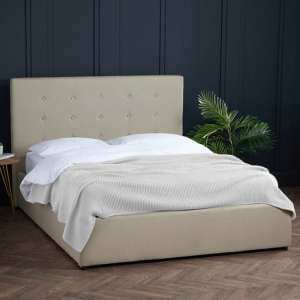 Lacer Fabric Double Bed In Beige