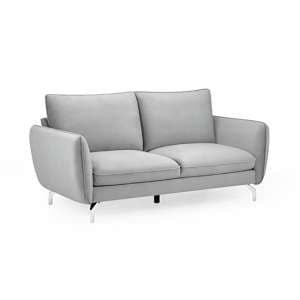 Lacey Fabric 2 Seater Sofa In Grey With Chrome Metal Legs - UK