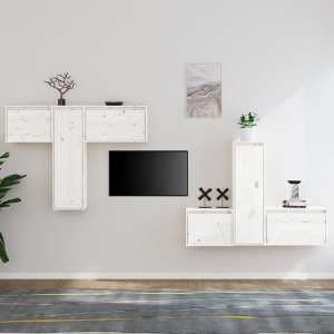 Lacey Solid Pinewood Entertainment Unit In White