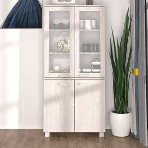 Laddie Pinewood Display Cabinet With 4 Doors In White