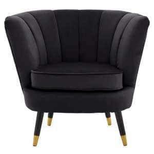 Lagos Velvet Accent Chair In Black - UK