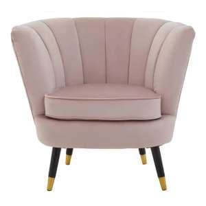 Lagos Velvet Accent Chair In Dusky Pink - UK