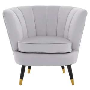 Lagos Velvet Accent Chair In Grey - UK