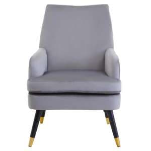 Lagos Velvet Armchair In Grey - UK