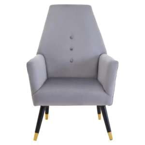 Lagos Velvet Button Detail Armchair In Grey - UK