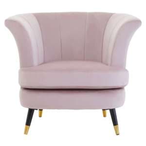 Lagos Velvet Scalloped Armchair In Dusky Pink - UK