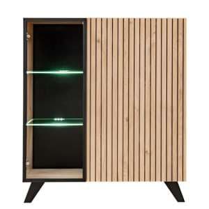 Lagos Wooden Sideboard With 2 Doors In Hickory Oak And LED - UK