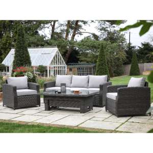 Laie Sofa Set With Rising Dining Table In Grey - UK