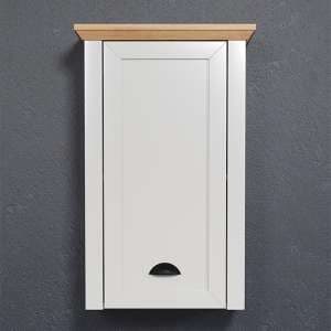 Lajos Wooden Bathroom Wall Storage Cabinet In Light Grey - UK