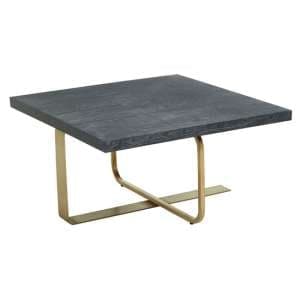 Lana Square Wooden Coffee Table With Gold Steel Base - UK