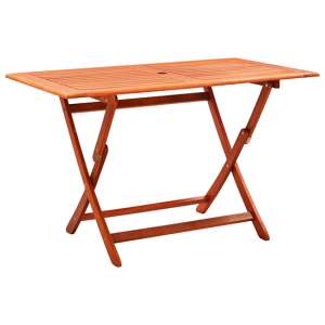 Landri Wooden Folding 120cm Garden Dining Table In Oil Finish
