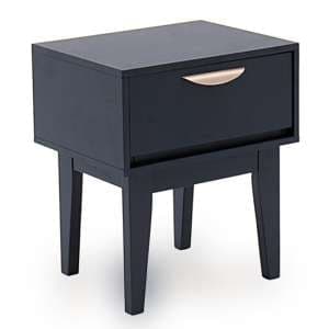 Lanus Wooden Bedside Table With 1 Drawer In Blue - UK