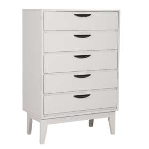 Lanus Wooden Chest Of 5 Drawers In Taupe - UK