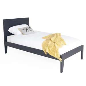 Lanus Wooden Single Bed In Dark Grey - UK