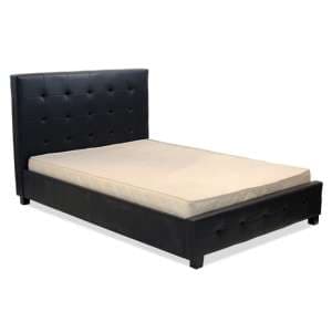 Laoghaire PU Leather King Size Bed In Black - UK