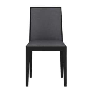 Lapis Wooden Dining Chair In Wenge With Grey Fabric Seat - UK