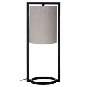 Larapino Grey Fabric Shade Table Lamp With Black Metal Frame