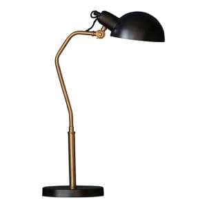 Largo Task Table Lamp In Satin Black And Aged Brass - UK