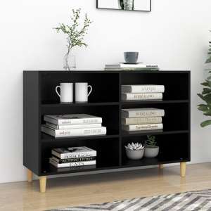 Larya Wooden Bookcase With 6 Shelves In Black