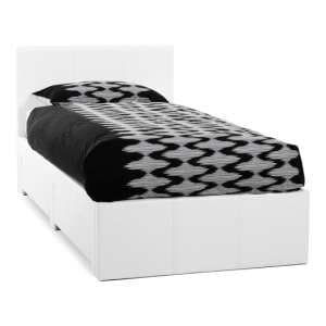 Latino Faux Leather Single Bed In White