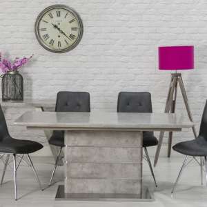 Lauram Modern Dining Table Rectangular In Concrete Effect - UK