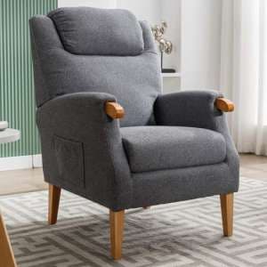 Laurel Fabric Fireside Bedroom Chair In Grey - UK