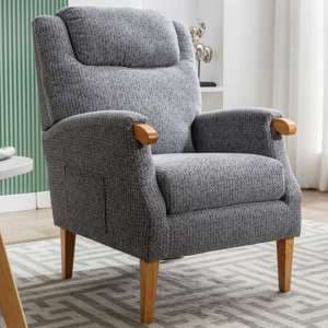 Laurel Fabric Fireside Bedroom Chair In Steel Blue - UK