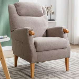 Laurel Fabric Fireside Bedroom Chair In Taupe - UK
